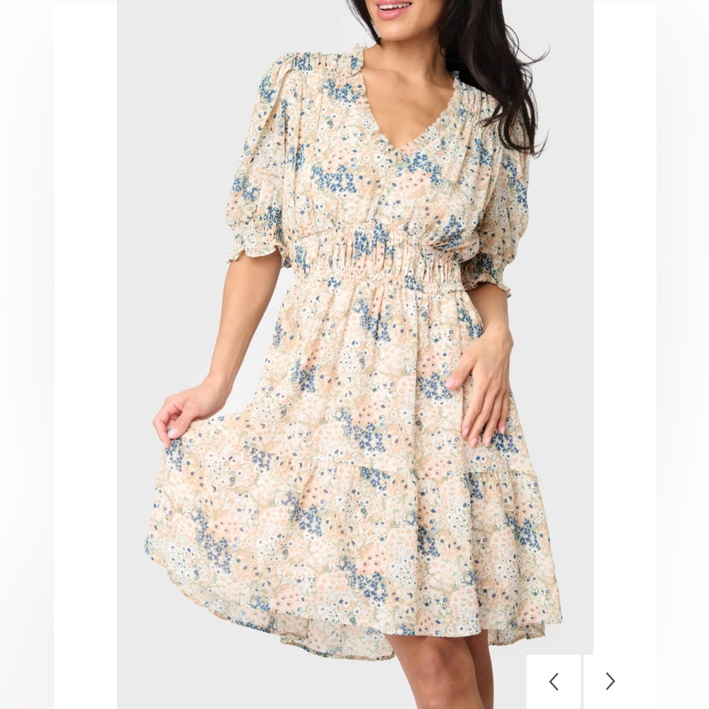 Worn Once GibsonLook Everybody V-Neck Ruffle Detail Dress